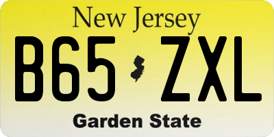NJ license plate B65ZXL