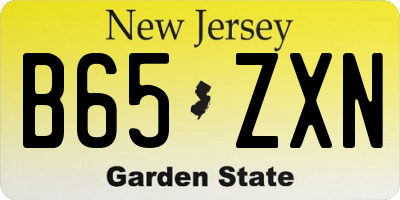 NJ license plate B65ZXN