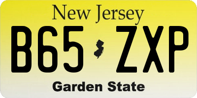 NJ license plate B65ZXP