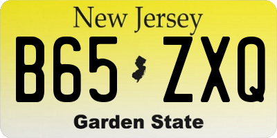NJ license plate B65ZXQ