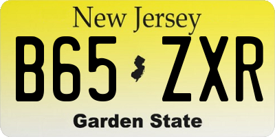 NJ license plate B65ZXR