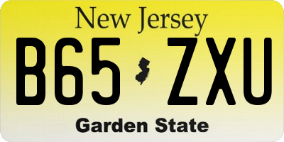 NJ license plate B65ZXU