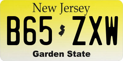 NJ license plate B65ZXW