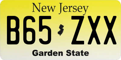NJ license plate B65ZXX