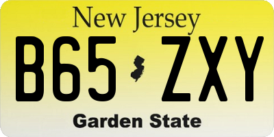 NJ license plate B65ZXY