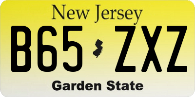 NJ license plate B65ZXZ