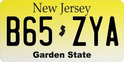 NJ license plate B65ZYA