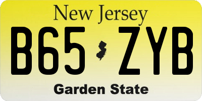 NJ license plate B65ZYB
