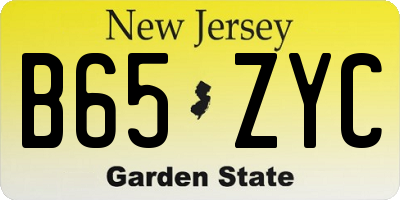 NJ license plate B65ZYC