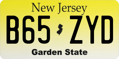 NJ license plate B65ZYD