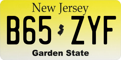 NJ license plate B65ZYF