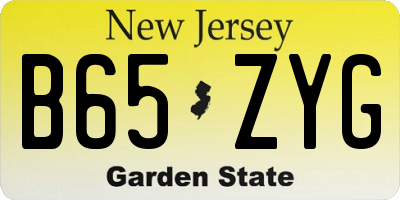 NJ license plate B65ZYG