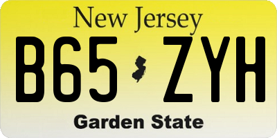 NJ license plate B65ZYH