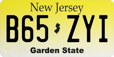 NJ license plate B65ZYI