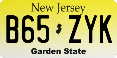 NJ license plate B65ZYK