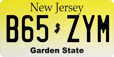 NJ license plate B65ZYM