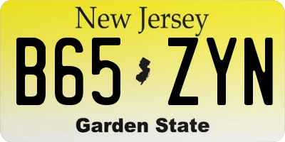 NJ license plate B65ZYN
