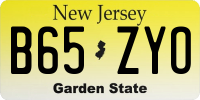 NJ license plate B65ZYO