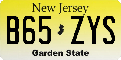 NJ license plate B65ZYS