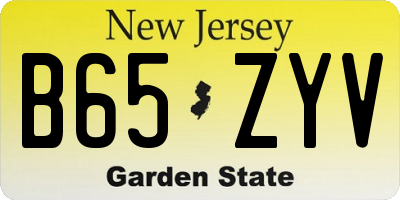 NJ license plate B65ZYV
