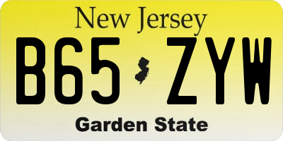 NJ license plate B65ZYW