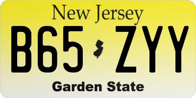 NJ license plate B65ZYY
