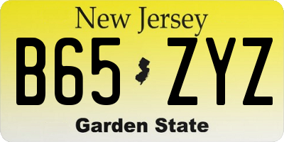 NJ license plate B65ZYZ