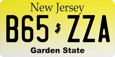 NJ license plate B65ZZA