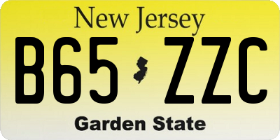 NJ license plate B65ZZC