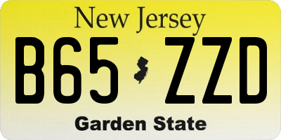 NJ license plate B65ZZD