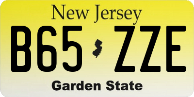 NJ license plate B65ZZE