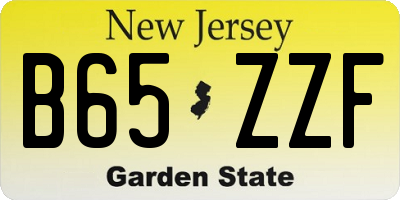 NJ license plate B65ZZF