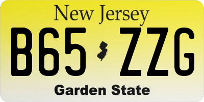 NJ license plate B65ZZG