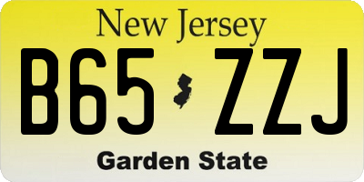 NJ license plate B65ZZJ