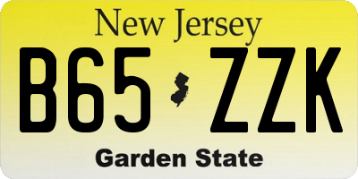 NJ license plate B65ZZK