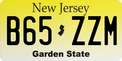 NJ license plate B65ZZM