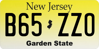 NJ license plate B65ZZO