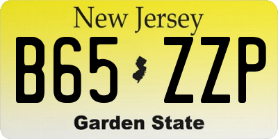 NJ license plate B65ZZP