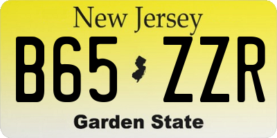 NJ license plate B65ZZR
