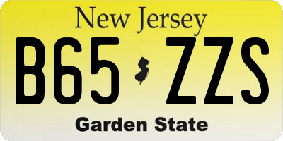 NJ license plate B65ZZS
