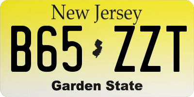 NJ license plate B65ZZT