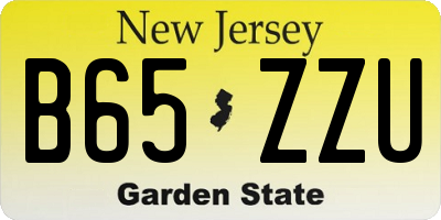 NJ license plate B65ZZU