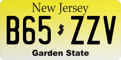 NJ license plate B65ZZV