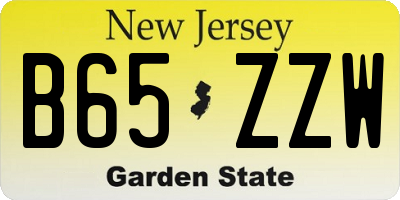 NJ license plate B65ZZW