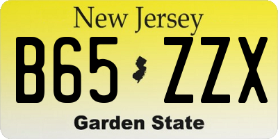 NJ license plate B65ZZX