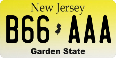 NJ license plate B66AAA