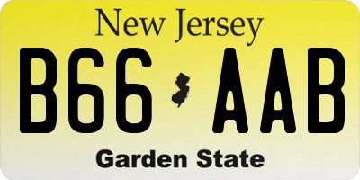 NJ license plate B66AAB