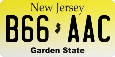 NJ license plate B66AAC