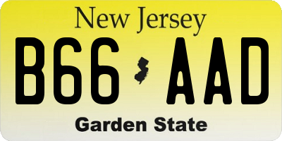 NJ license plate B66AAD