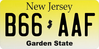 NJ license plate B66AAF